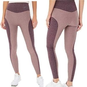 High-Waist Two-Tone Mauve Seamless Leggings